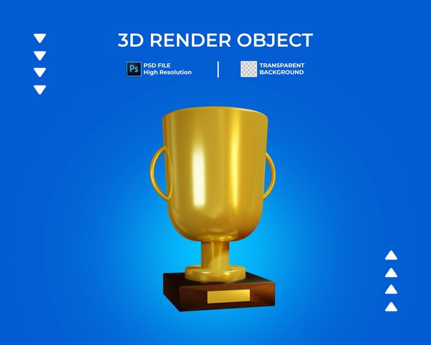 Rendering 3d dell'icona del trofeo isolata