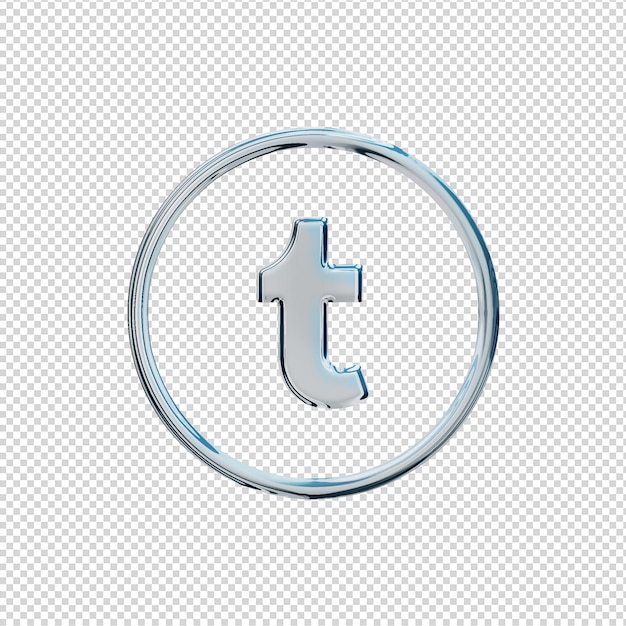 PSD 3d render tumlr icon chrome glanzend