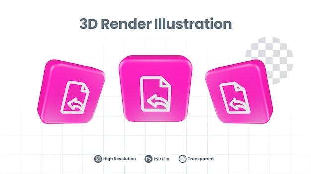 3D Render turn page file Icon For Web Mobile App Social Media Promotion