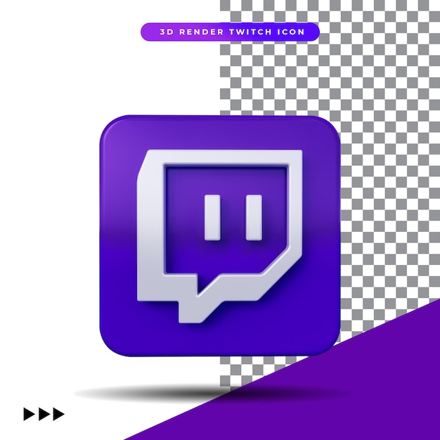 PSD 3d render twitch icon isolated