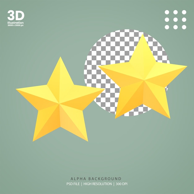 PSD 3d-рендеринг двух звезд