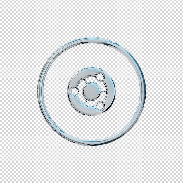 PSD 3d render ubuntu icon chrome glossy