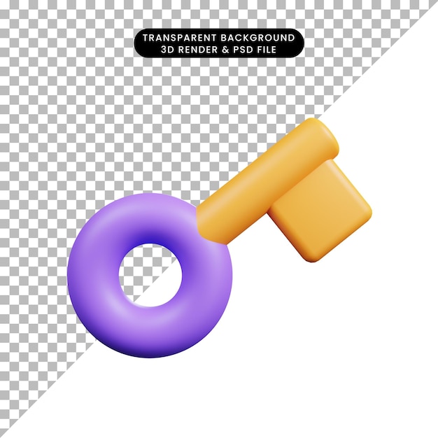 3D-рендер иконки ключа