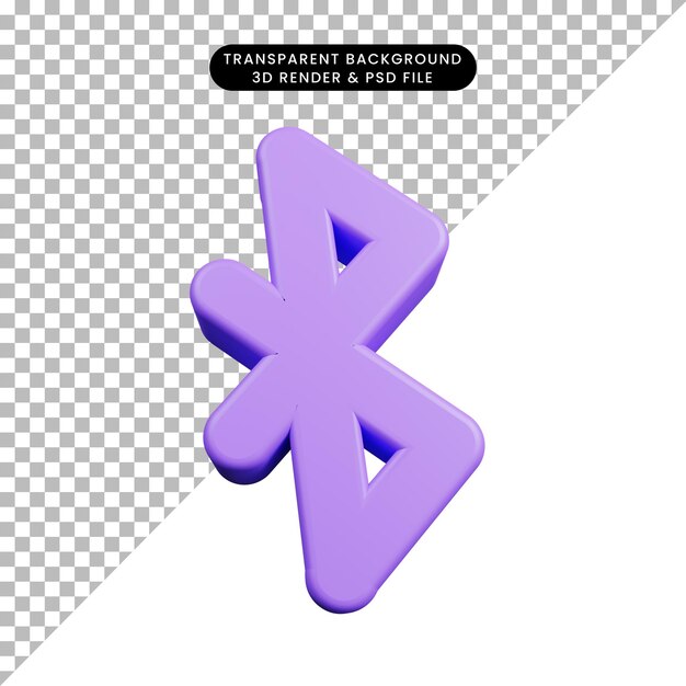 3d render ui ikona bluetooth