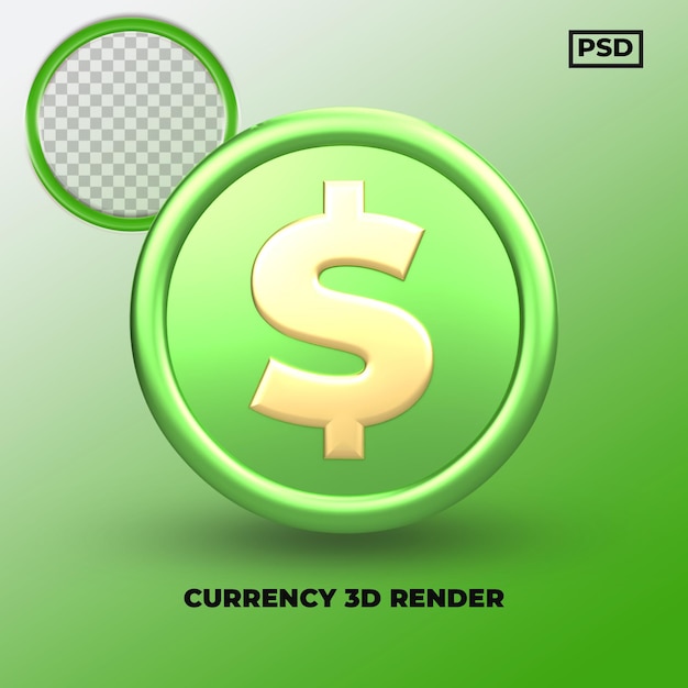 3D Render USD Dollar currency