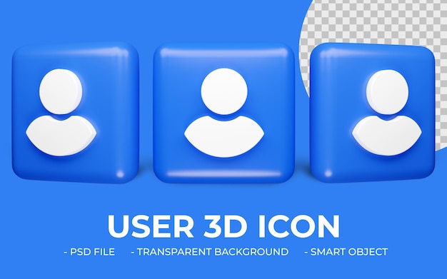 PSD 3d render user or account icon design