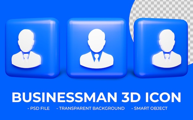 PSD 3d render user or businessman icon design