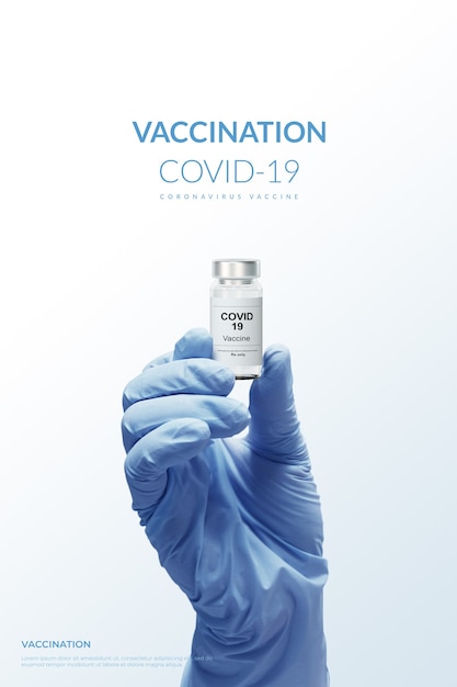 PSD 3d render vaccinatie coronavirus vaccin