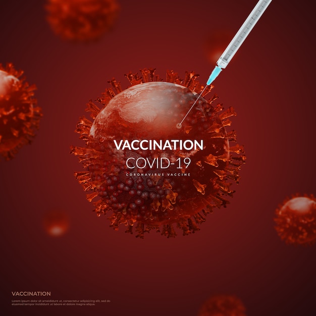 3d render vaccinatie coronavirus vaccin