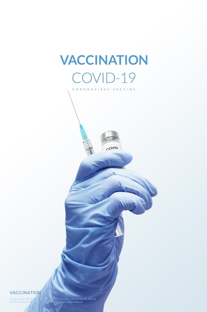 PSD 3d render vaccination coronavirus vaccine