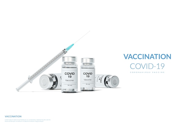 PSD 3d render vaccination coronavirus vaccine