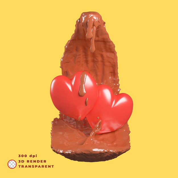 3d render valentine love and chocolate 1