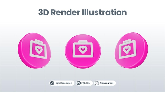 3d render valentine met afbeeldingspictogram voor ui ux web mobile app social media-promotie