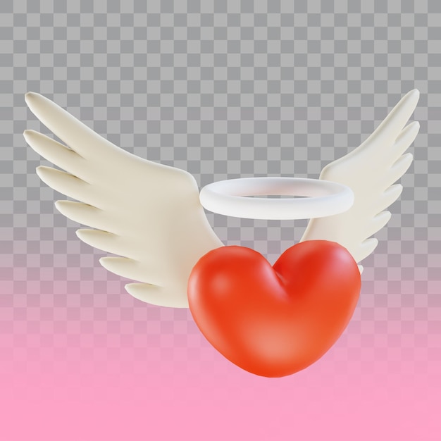 PSD rendering 3d angelo cupido di amore di san valentino