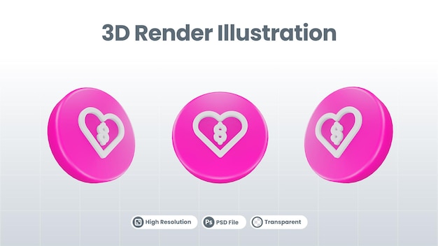 3D Render Valentine With bookmark Icon For UI UX Web Mobile App Social Media Promotion