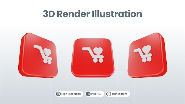 PSD 3d render valentine with broken heart icon for ui ux web mobile app social media promotion