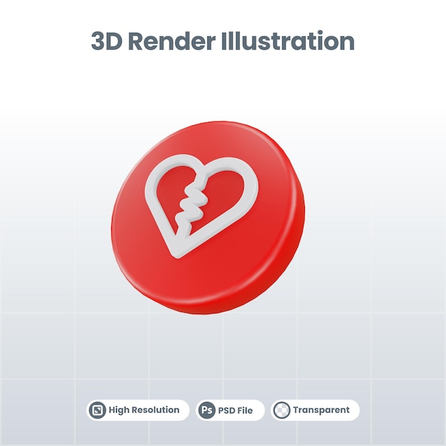 3d render valentine с облачной иконкой для продвижения в социальных сетях ui ux web mobile app