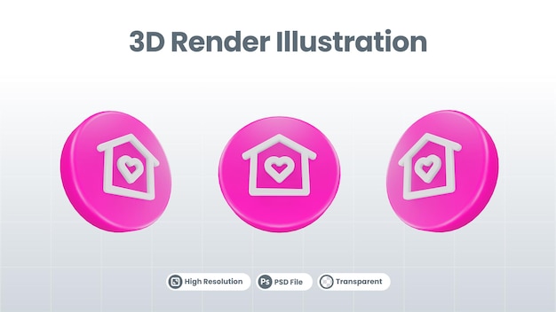 PSD 3d render valentine с иконой кофейной чашки для пользовательского интерфейса ux веб-мобильного приложения продвижение в социальных сетях