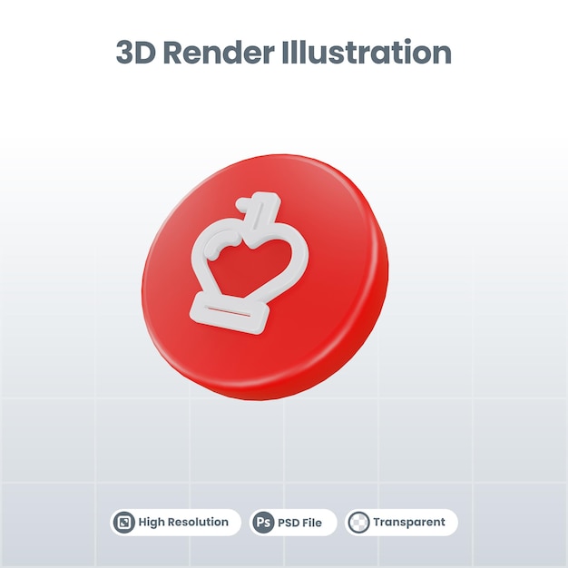 3d render valentine with fidelity icon for ui ux web mobile app social media promotion