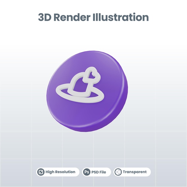 PSD 3d render valentine with flag icon for ui ux web mobile app promozione sui social media