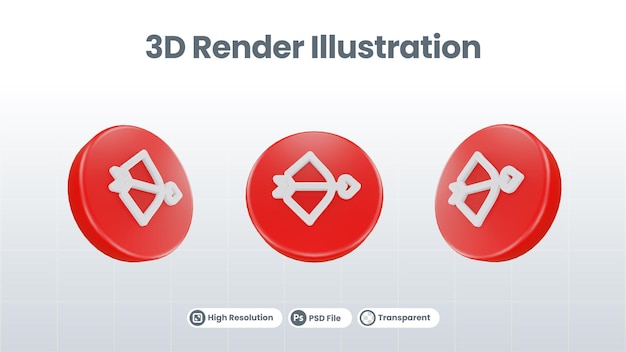 3d render valentine с иконой фляги для продвижения в социальных сетях ui ux web mobile app