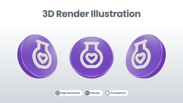 3d render valentine with letter icon for ui ux web mobile app social media promotion