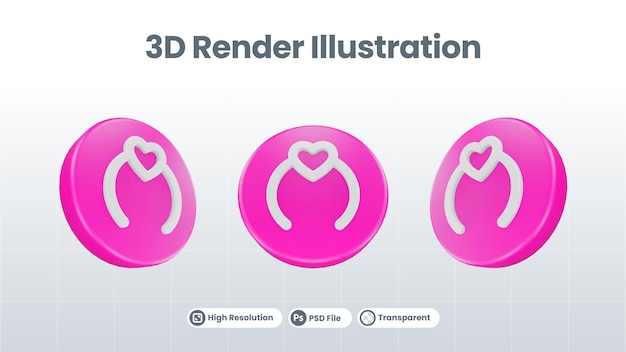 3D Render Valentine With love arrow Icon For UI UX Web Mobile App Social Media Promotion