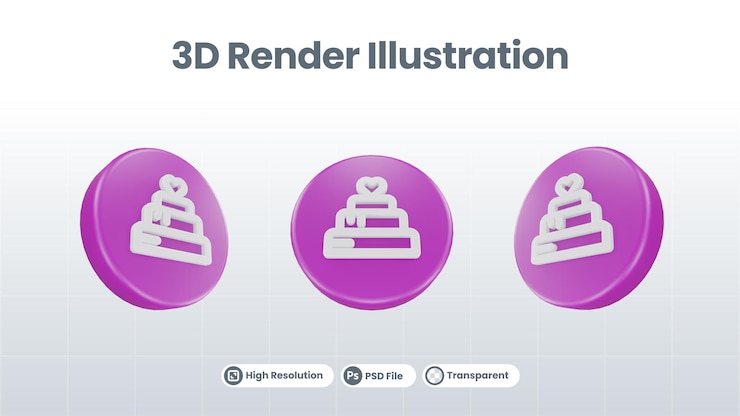 PSD 3d визуализация валентина с иконой любви для пользовательского интерфейса ux веб-мобильное приложение продвижение в социальных сетях