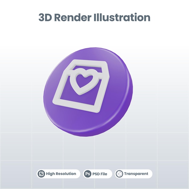 3d render valentine with love potion icon for ui ux web mobile app social media promotion