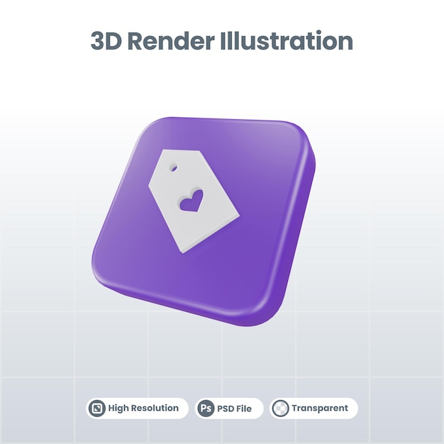 3 D レンダリング バレンタイン UI UX Web モバイル アプリ ソーシャル メディア プロモーションのパズル アイコン