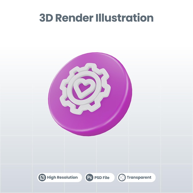 PSD 3d render valentine with shield icon for ui ux web mobile app social media promotion