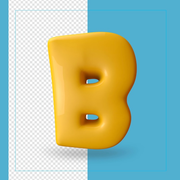 PSD 3d render van alfabet letter b.