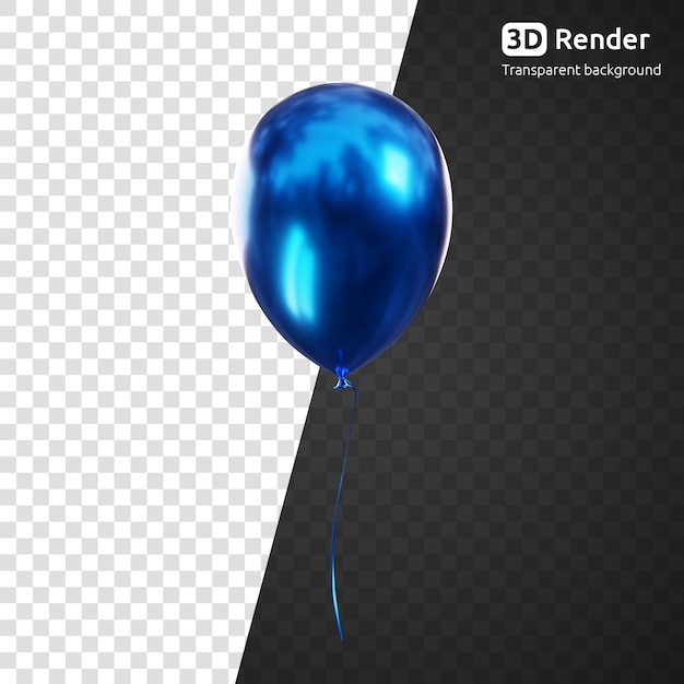 3D render van blauwe ballon