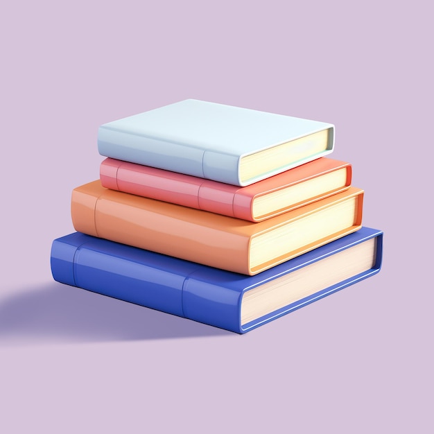 PSD 3d render van boeken icoon minimalistische boeken 3d render