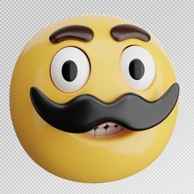 3D render van emoji of emoticon gezicht