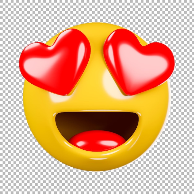 3d render van emoji of emoticon met transparante achtergrond, uitknippad.