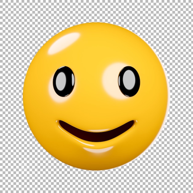 3d render van emoji of emoticon met transparante achtergrond, uitknippad.