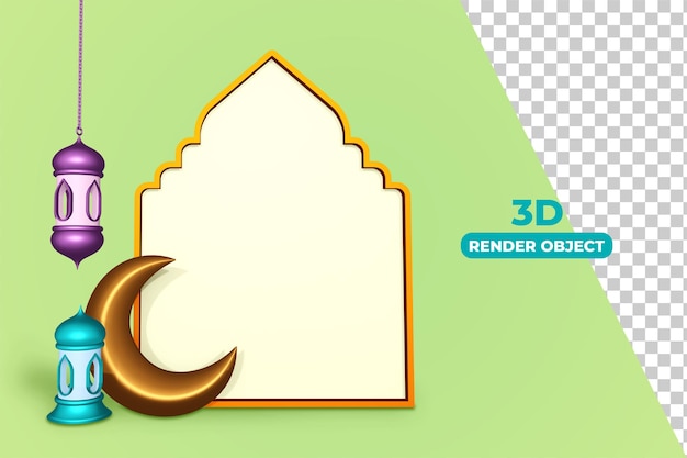 3d render van islamitisch ornament