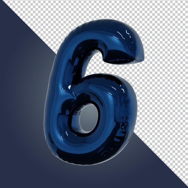 3d render van metallic blauw alfabet nummer geïsoleerd