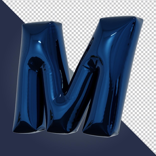 3d render van metallic blauwe alfabet letter geïsoleerd