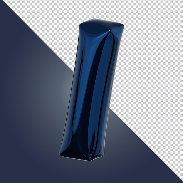 3d render van metallic blauwe alfabet letter geïsoleerd