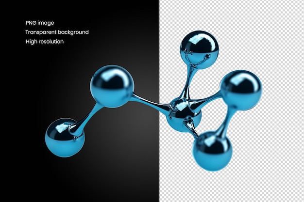 PSD 3d render van molecuul structuur