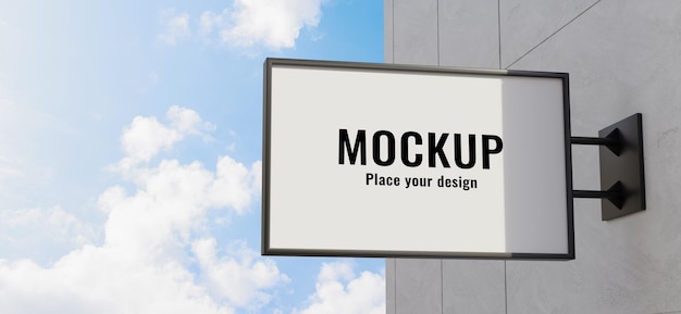 3d render van outdoor business wall sign mockup