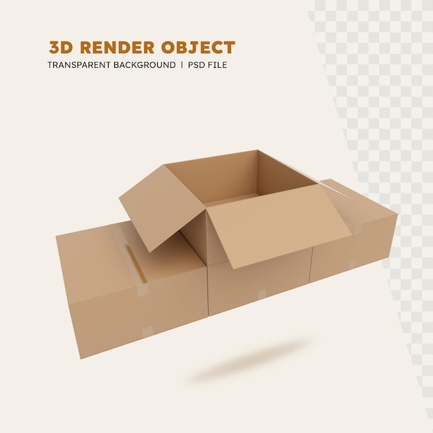 PSD 3d render van stapeldozen