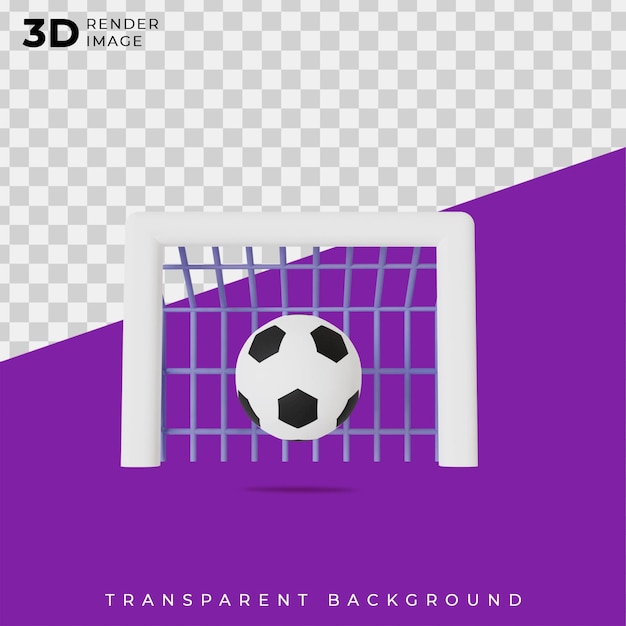 PSD 3d render van voetbalillustratie - 02