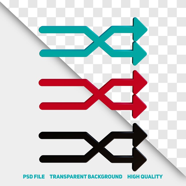 3D render verzameling geïllustreerde pijltekens icon premium Psd Part 3
