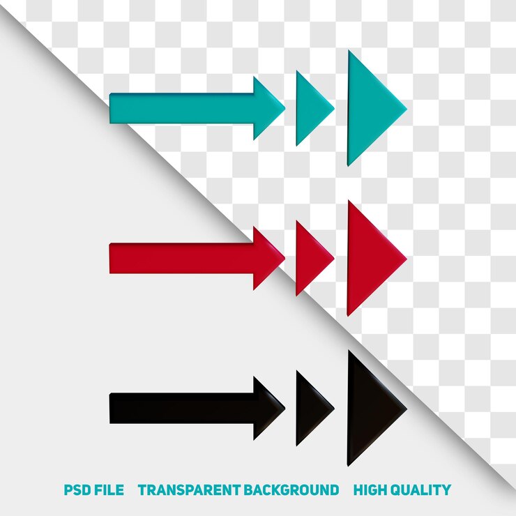 3D render verzameling geïllustreerde pijltekens icon premium Psd Part 8