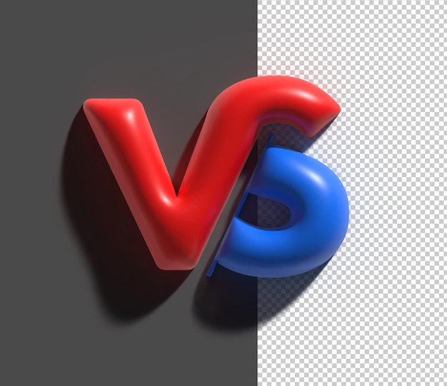 PSD 3d render vs company metal letter logo trasparente file psd