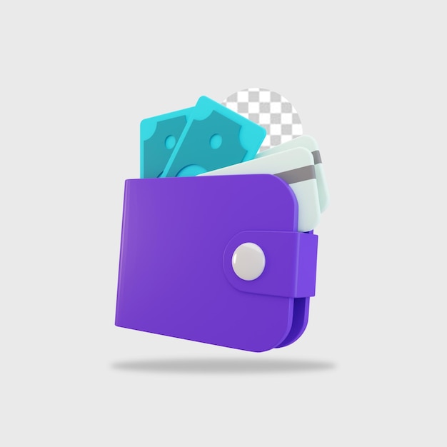 3d render wallet icon