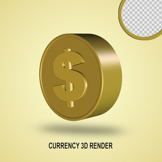 3d Render Waluty Złoty Dolar